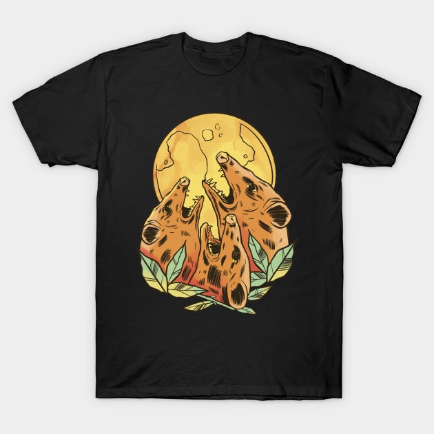 Possums Howling At The Moon Funny Opossum Lover T-Shirt by Visual Vibes